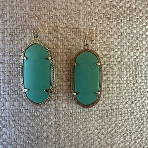 Kendra Scott turquoise and Gold Earrings Modern Minimalist Design